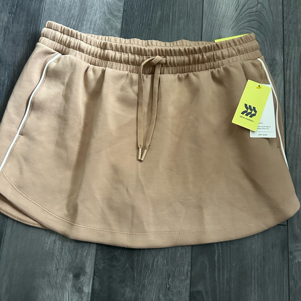 Tan Skirt with Drawstring Waist